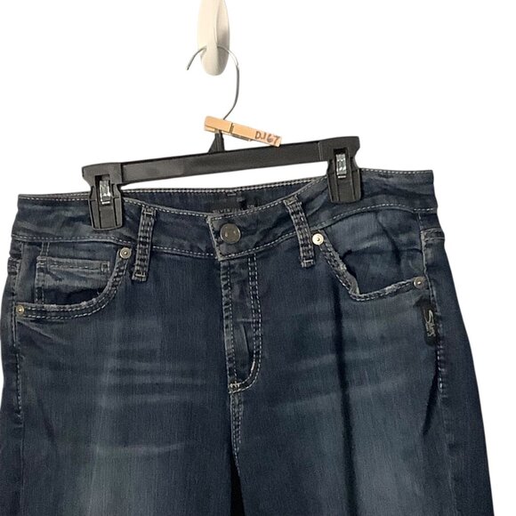 Silver Jeans Co. Womens Skinny Dark Wash Denim Jeans Size 32 Waist 28 Inseam - Picture 3 of 7